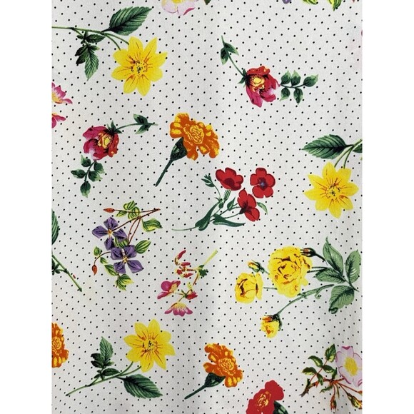 John Mark Floral Polkadot High Low Ruffle Sleeve Blouse Sz XL - Picture 2 of 6